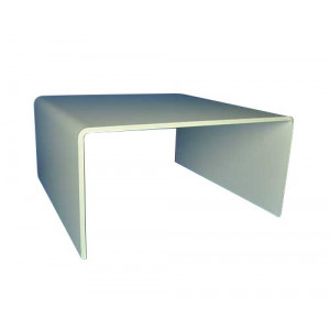 Table plexiglas blanc - Plexiglas épaisseur 1,5 cm - Dimensions: 80 x 80 cm Hauteur 40 cm
