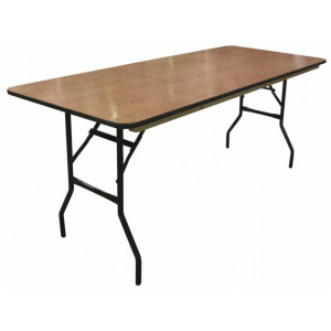 Table pliante bois traiteur - Longueur : 122 à 200 cm - Largeur : 76 cm - Hauteur : 76 cm