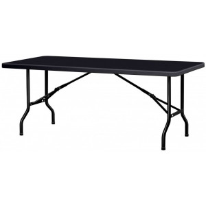 Table pliante polypro noire - Charge supportée : 500 kg - Dimensions : 183 x 76 cm – Noir