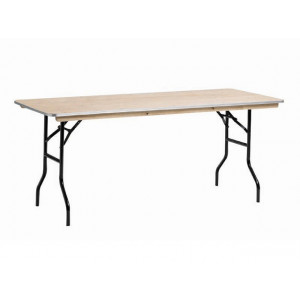 Table pliante en bois 120 et 180 cm - Dimensions (L x l) : 120 x 80 et 180 x 80 cm