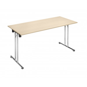 Table pliante avec plateau en mélaminé - Dimensions (L x P x H) : 120 à 180 x 70/80 x 75 cm