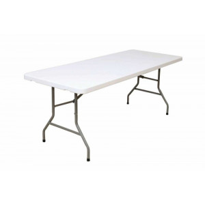 Table pliante polyéthylène PEHD - Table : 152x76 ou 152x76 cm - Piètement Ø 28,6 mm - Hauteur : 74 cm - Polyéthylène
