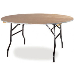 Table pliante ronde en bois - Dimensions (Ø) : 152 ou 183 cm