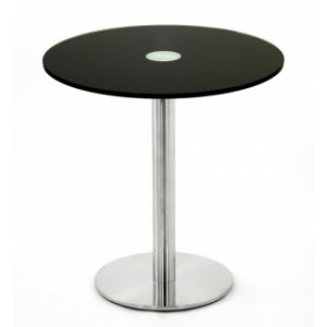 Table ronde en verre noir - Table ronde en verre noir Ø 50 cm