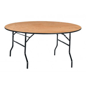 Table ronde pliante en bois - Diamètre : 1520 ou 1820 mm
