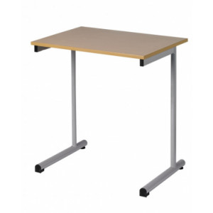 Table scolaire monobloc à dégagement latéral - Tailles table réglable : de 4 à 6 - Plateau mélaminé ou stratifié- Piètement à dégagement latéral