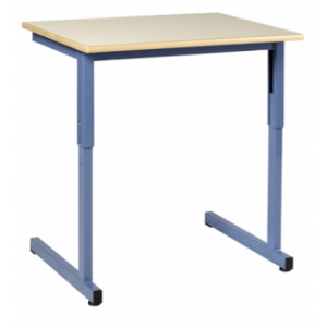 Table scolaire réglable à dégagement latéral - Tailles table réglable : de 4 à 6 - Dimensions : 70x50 ou 130x50 cm - Plateau mélaminé ou stratifié