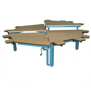 Table Spécial Multi-HV Octogonale - 2 parties avec hauteurs réglables de 500 à 750 mm