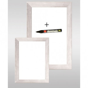 Tableau cadre imprimé effet bois - Matière : alupanel blanc 3 mm - Dimensions : de 30 x 40 à 60 x 80 cm