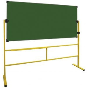 Tableau scolaire vert pivotant sur pieds - Certifié PEFC - Dim 100 x 200 cm - Surface : Acier émaillé - Magnétique