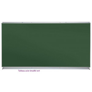 Tableau scolaire fixe - Acier émaillé vert ou blanc - Dimensions (HxL) : de 100 x 120 à 120 x 300 cm - Conforme NF