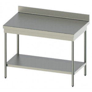 Tables en inox 304 avec profondeur de 600 mm ou 700 mm en 15/10 ème - Matière : Inox 304 - Pieds carrés ou ronds