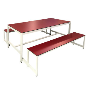 Table et banc pour cantine - Longueur : 1200 ou 1600 mm - acier stratifié - à poser 