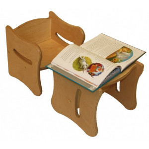 Tabouret bois pour enfants - Hauteur assise (cm) : 14,9 - 19,4 - 30,6