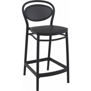 Chaise de bar MARCEL Polypropylène - Polypropylène - Hauteur d'assise 75 cm - Coloris : blanc ou noir