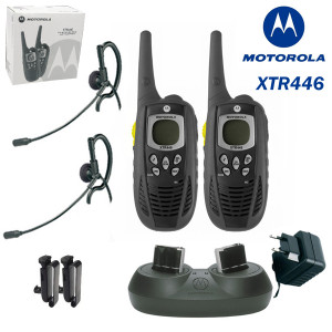 Talkie-Walkie Motorola XTR446 fonctions multiples - Talkie Walkie portée 8 km avec kit oreillettes