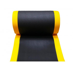 Tapis antifatigue en rouleau - Mousse 100 % vinyle - Épaisseur : 9,4 mm - Coloris : gris, noir, noir avec bords jaunes