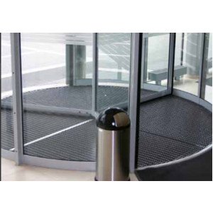 Tapis d'entrée extérieur porte tambour - Matière : Aluminium et caoutchouc - Épaisseur: 22 mm -