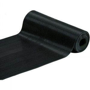 Tapis de travail en caoutchouc strié - Caoutchouc - Épaisseur : 3 mm - Coloris : noir ou gris