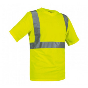Tee shirt col V de signalisation - Coloris : Jaune fluorescent, orange fluorescent / Tailles : S à XXXL
