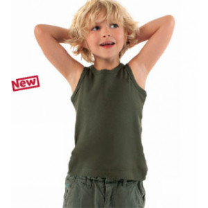 Tee-shirt personnalisable sans manches enfant côte 1x1 - T-shirt personnalisé sans manches enfant