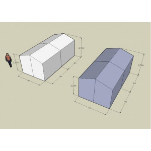 Tente de réception 6 × 6 mètres - Dimensions (L x l) : 6 × 6 m