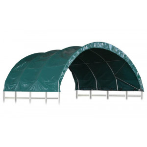 Tente pour cheval  - Tissu (100 % PVC), acier enduit de poudre - Toiture : 500 g / m² - Couleur : Vert foncé
