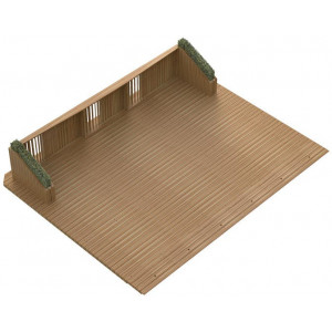 Terrasse bois démontable pour restaurant modèle en îlot - Longueur : 400 à 650 cm - Profondeur : 500 cm - 4 à 7 tables