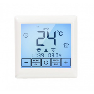 Thermostat Digital avec écran tactile - Plage de réglage de la température: +5 °C ... +45 °C-Plage de température ambiante: +5 °C ... +40 ˚C