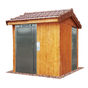 Toilette publique à toit 2 pans - Charpente 2 pans - Pose verticale ou horizontale