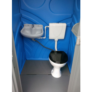 Toilette raccordable au réseau - Siège WC en porcelaine - Lavabo encastré