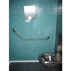 Toilettes interieur double plus urinoir en inox - Modèles Intérieurs PMR R450