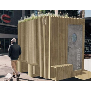 Toilette publique à chasse d’eau recyclée - Démontable et transportable