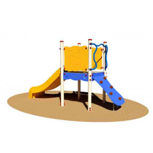 Tour aire de jeux avec toboggan - Pour enfant de 3 à 8 ans - Dimensions : 330 x 100 x 186 cm 