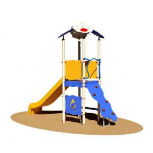 Tour de jeux extérieur - Pour enfant de 3 à 8 ans - Dimensions : 400 x 145 x 355h cm
