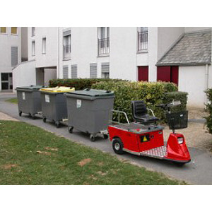 Tracteur électrique de conteneurs à déchets - Capacité de traction : 5 tonnes