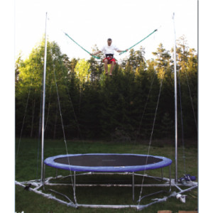 Trampoline élastique pour enfants - Hauteur : 6,60 mètres avec base acier inox