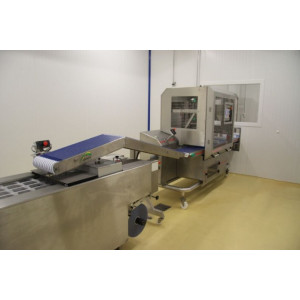Trancheur à ultrasons à fonctionnement en continu - Dim max produits à trancher :Larg coupe : 230 à 900 mm - Longueur max produits : 1200 mm