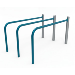 Triple barres parallèles - Acier galvanisé plastifié Ø 102 mm