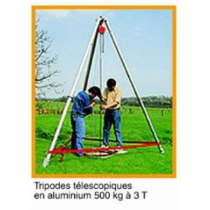 Tripode télescopique avec treuil CT4 - 500 kg à 3 T