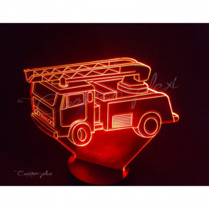 Veilleuse à LED avec motif  'Camion pompier' - Hauteur : 240 ou 220 mm - Durée de vie (Ampoule LED)  : 5000 h