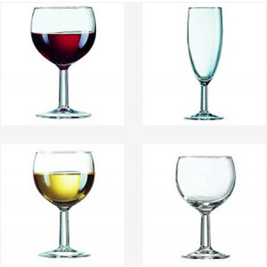 Verre à vin transparent - Différents modèles de verre trempé et non trempé