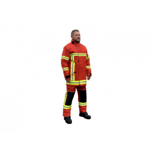 Veste d'intervention textile rouge pour pompier - Permet l'intervention dans des zones ATEX 1 et 2