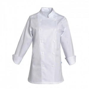 Veste de cuisine blanche   - Taille : XS à XXXL / Longueur : 77 cm