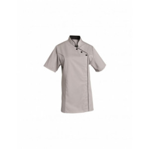 Veste de cuisine grise  - Taille : XS à XXXL / Longueur : 75 cm