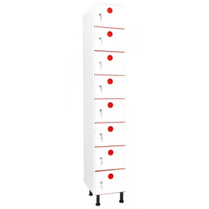 Casier vestiaire PVC 8 cases par colonne - Plastique - 8 à 32 casiers - Largeur casier : 300 ou 400 mm