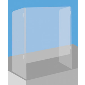 Vitre plexiglas pour comptoir - Face avant : 840 x 820 mm - Cotés : 990 x 330 mm - PETG 8mm cristal