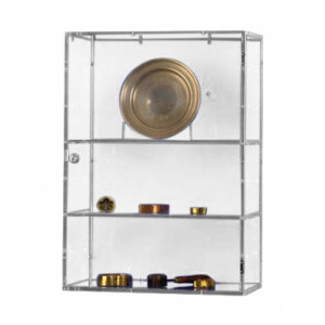 Vitrine à clés en plexiglass - Dimensions : 45 x 20 cm - Hauteur : 60 cm - 2 étagères sur taquets réglables
