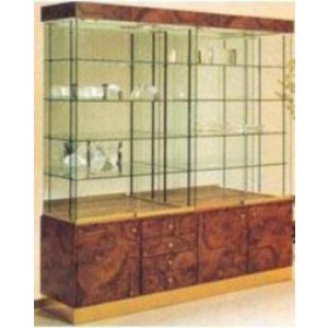 Vitrine avec 4 étagères en verre sur crémaillère - Dimensions 1 élément : 97 x 46 x 202H cm