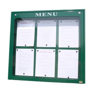 Vitrine d'affichage menu pour extérieur - Capacité : 4 ou 6 pages - 2 modèles disponibles